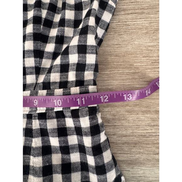 Abercrombie & Fitch Gingham Check Mini Dress XS Black White Square Neck - Picture 9 of 11